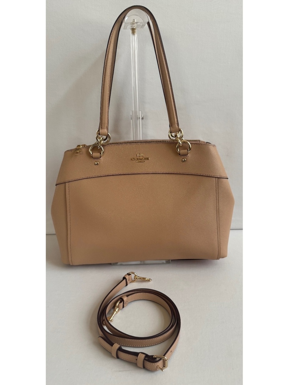 Coach Large Brooke Carryall Nude Pink Leather Satchel Shoulder Bag F25926
